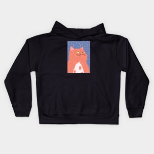 Orange tabby cat Kids Hoodie